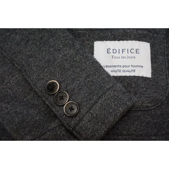 Edifice Tous les jours Vetements Gray Raw Edge Wool Blend Sport Coat Sz 34 44 eu